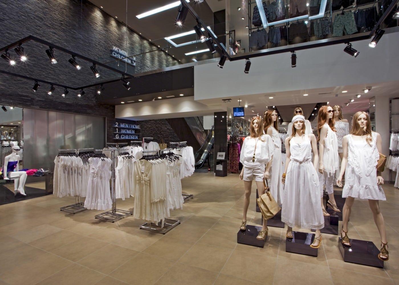 retail lighting design: Next womenswear section